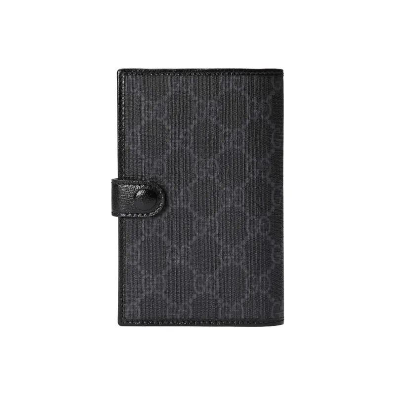 GUCCI Canvas Card Holder, Wallet, Passport Holder Men's Black-1