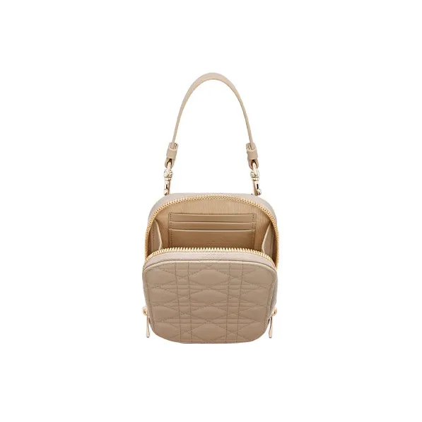 DIOR Lady Dior Lambskin Cell Phone Pouch Women's Warm Beige-4