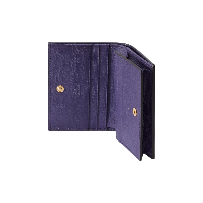 GUCCI Leather Business Card Holder Card Holder Wallet Women's Purple/Pink-3