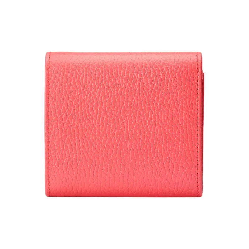 GUCCI GG Marmont Leather Wallet Medium Size Women's Coral Pink-2