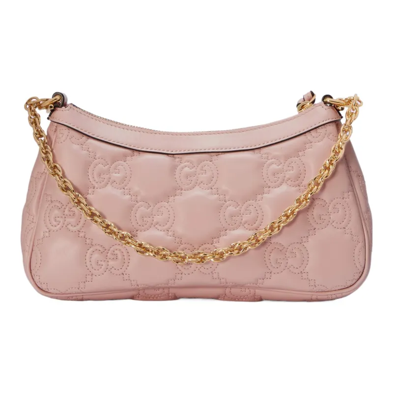GUCCI GG Matelassé Leather Pochette, Shoulder Bag Shoulder Bag, Handbag Women's Pink-1