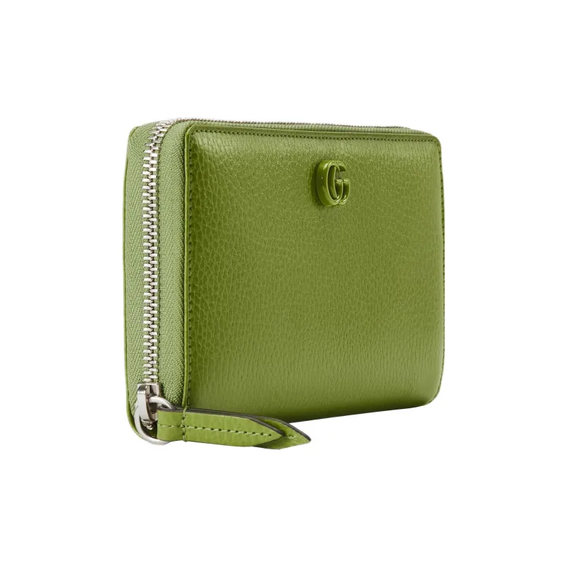 GUCCI GG Marmont Leather Wallet Women's Green-2