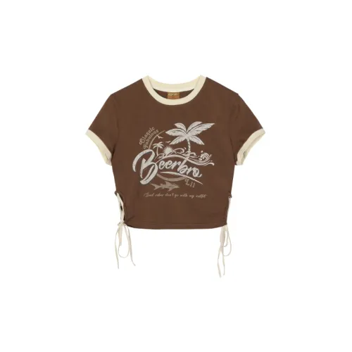 BEERBRO Crop Tops Women's Coffee And Apricot