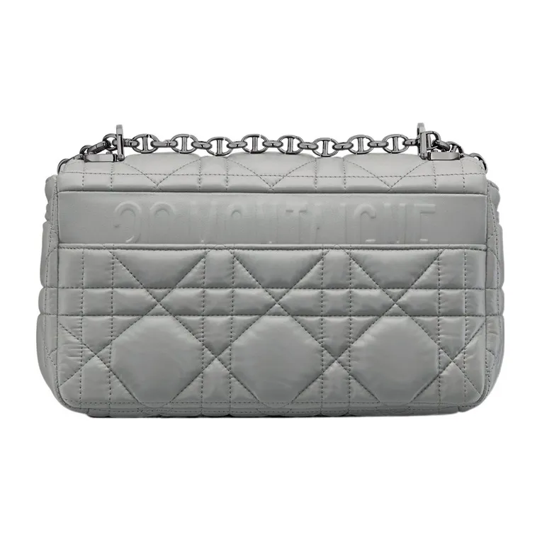 DIOR Caro Cow Leather Shoulder Bag, Crossbody Bag Medium Size Women's Smoke Gray-2