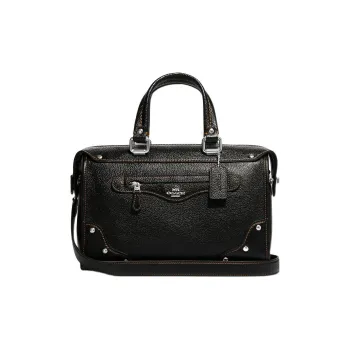 COACH Leather Handbag, Shoulder Bag, Crossbody Bag Large Size Women's Black