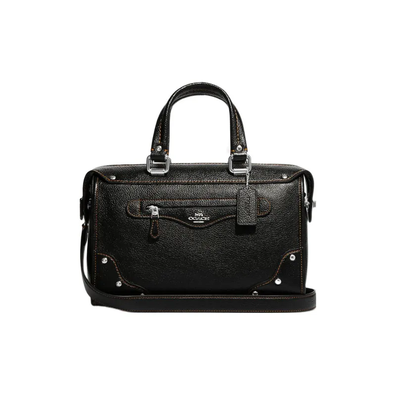 COACH Leather Handbag, Shoulder Bag, Crossbody Bag Large Size Women's Black-0