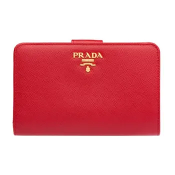 PRADA Leather Wallet Women's Red