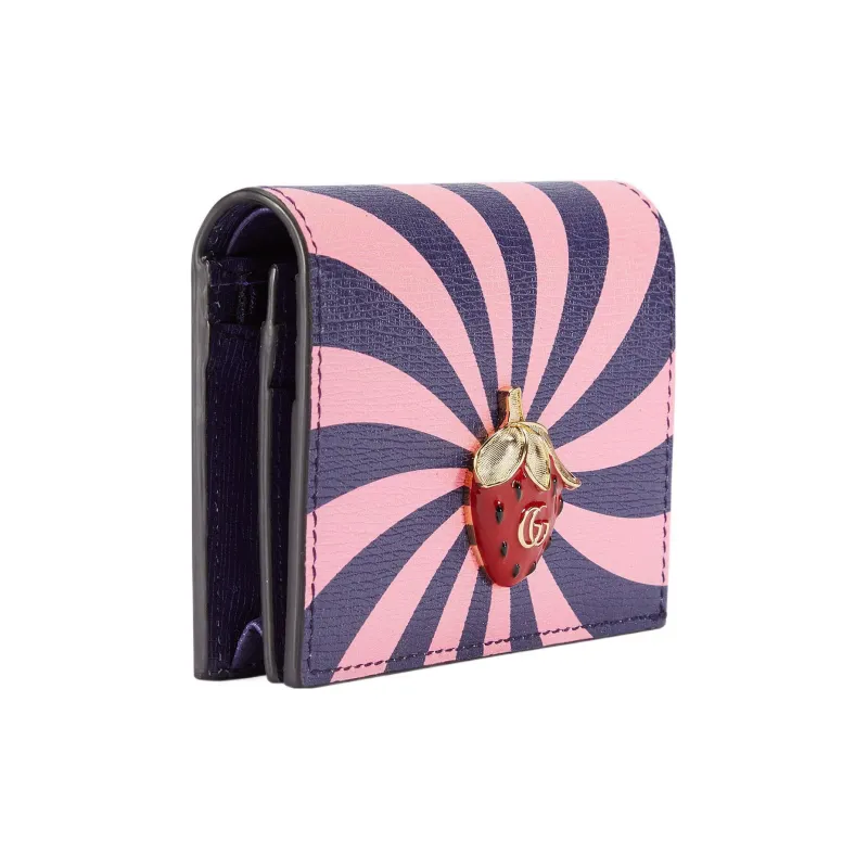 GUCCI Leather Business Card Holder Card Holder Wallet Women's Purple/Pink-1