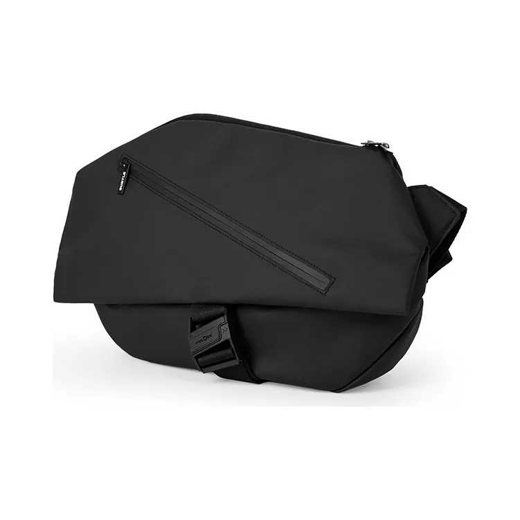 Subtle Nylon Fabric Shoulder Bag, Crossbody Bag, Sling Bag Tubas Unisex Black/White-2