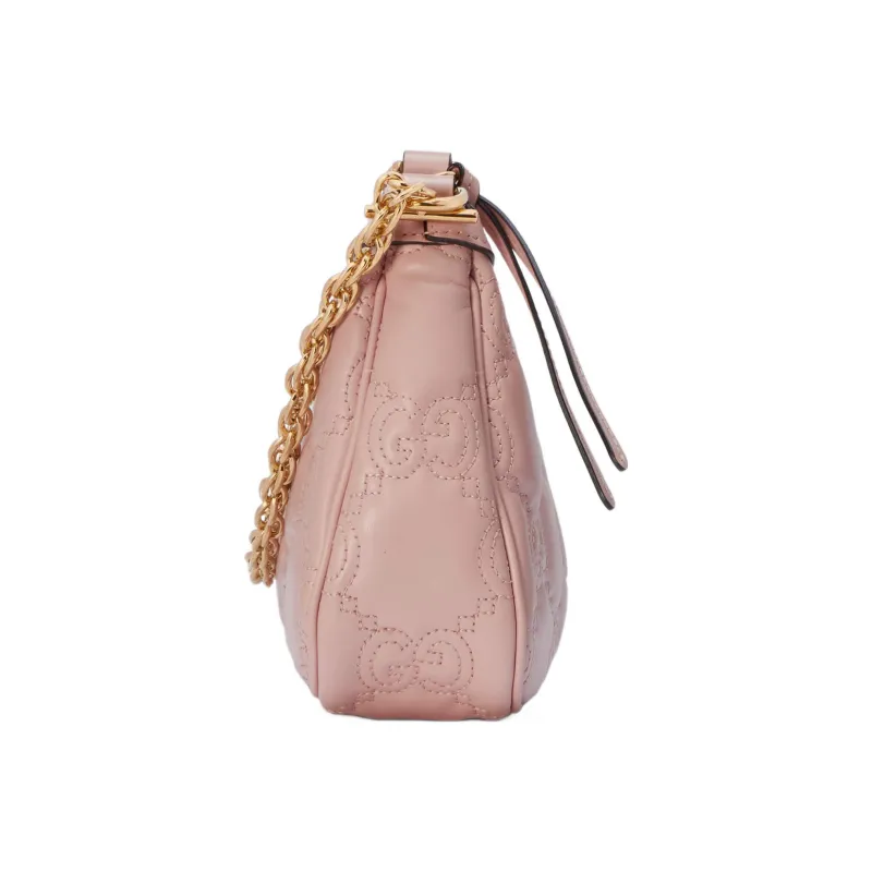 GUCCI GG Matelassé Leather Pochette, Shoulder Bag Shoulder Bag, Handbag Women's Pink-4