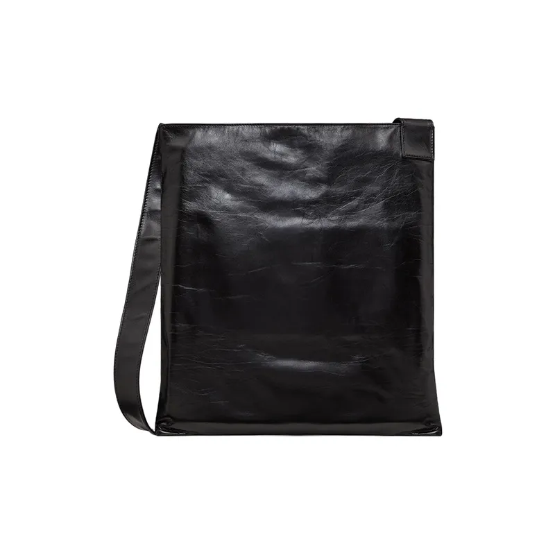 Valentino Calfskin Shopping Bag Shoulder Bag Crossbody Bag Men's White/Black-4