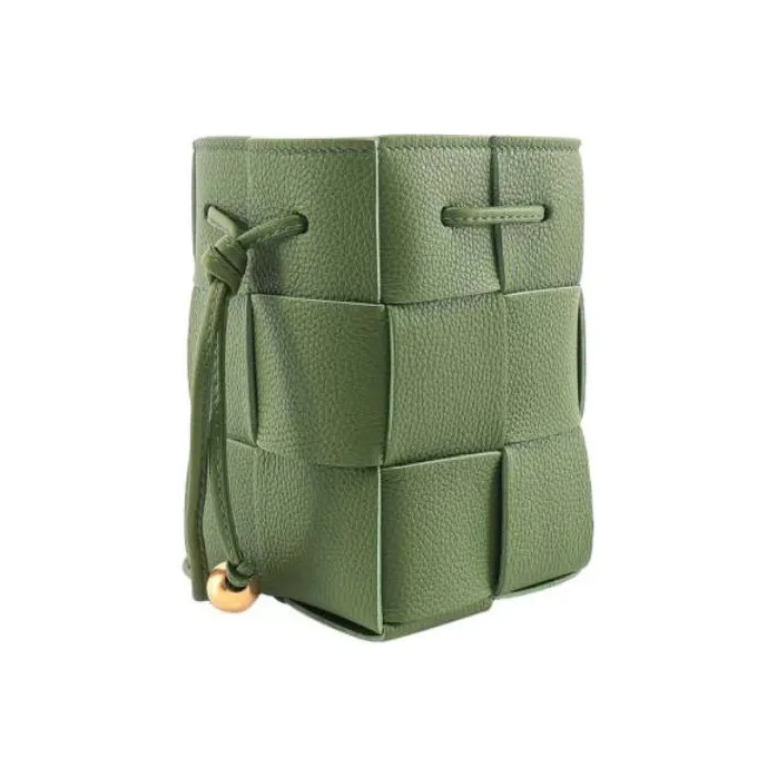 Bottega Veneta Leather Bucket Bag, Shoulder Bag, Crossbody Bag Women's Green-1