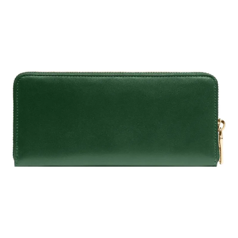 COACH Accordion Zip Premium Calfskin Card Holder Wallet Small Size Women's Dark Pine Green-1