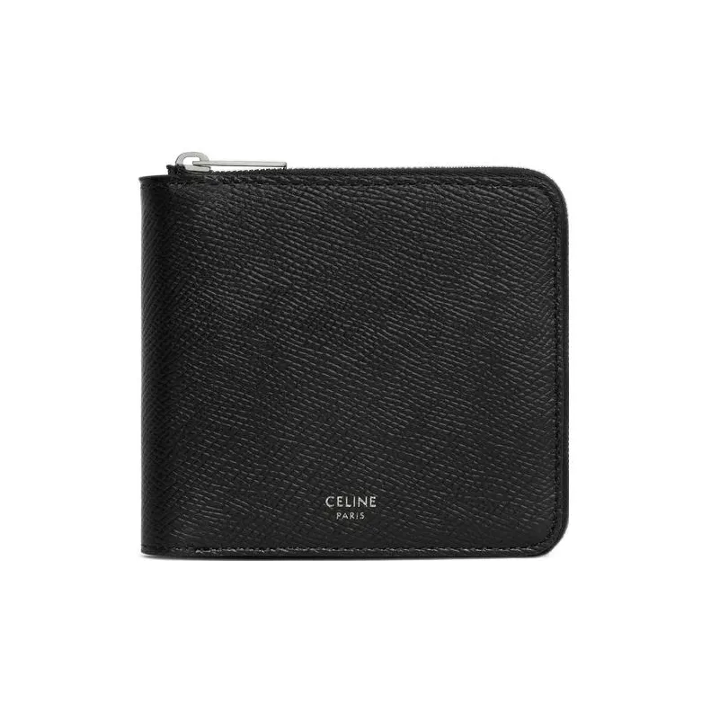 CELINE Grained Calfskin Wallet Men's Black-0