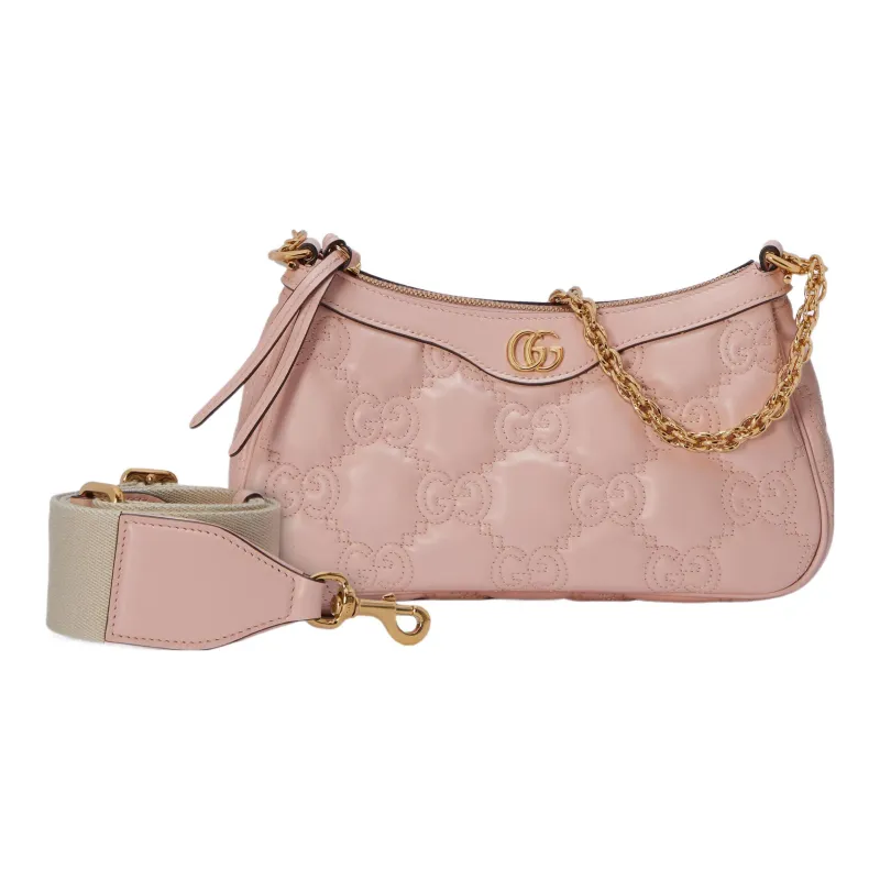 GUCCI GG Matelassé Leather Pochette, Shoulder Bag Shoulder Bag, Handbag Women's Pink-2