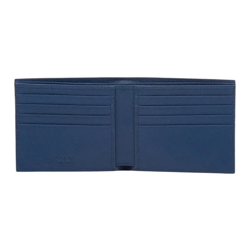 PRADA Saffiano Leather Wallet Men's Light Blue-3