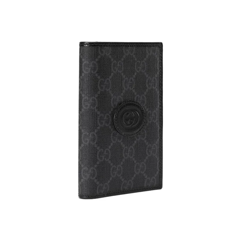 GUCCI Canvas Card Holder, Wallet, Passport Holder Men's Black-2