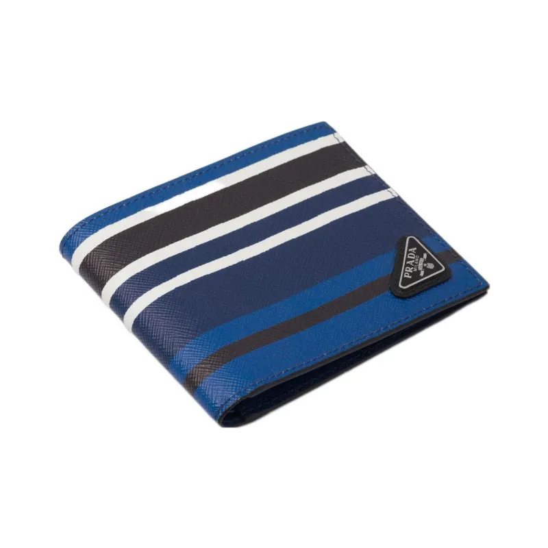PRADA Saffiano Leather Wallet Men's Light Blue-2