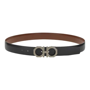 FERRAGAMO Minimalist Style Fashion Casual Smooth Buckle Leather Belts Men's Width  3.2cm
