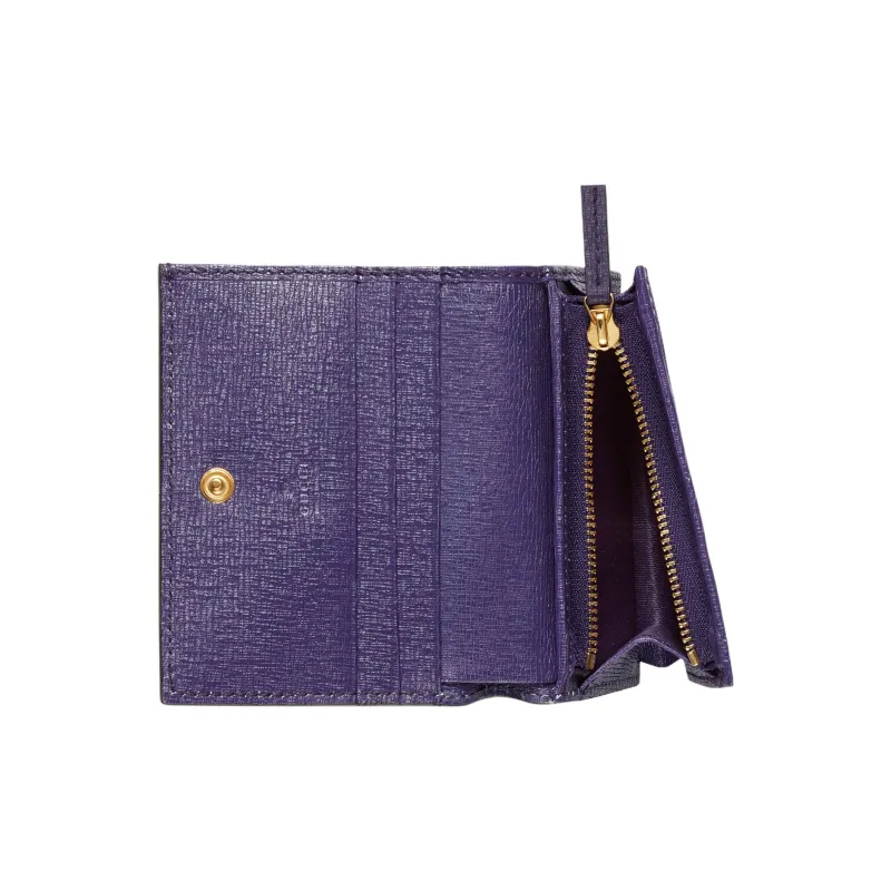 GUCCI Leather Business Card Holder Card Holder Wallet Women's Purple/Pink-5