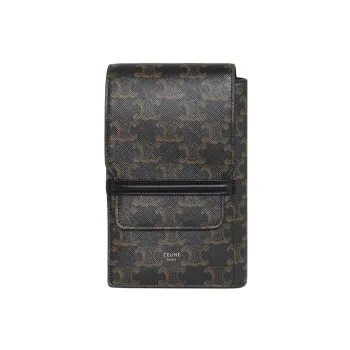 CELINE Triumph Gate Triomphe Canvas Travel Toiletry Bag Set Unisex Black