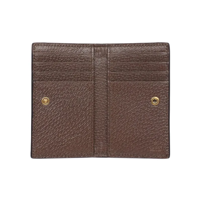 GUCCI Canvas With Leather Wallet Men's Brown/Green/Red-3