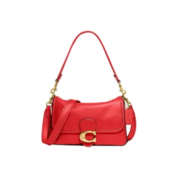 COACH Soft Tabby Leather Portable Crossbody Bag, Shoulder Bag Women's Red
