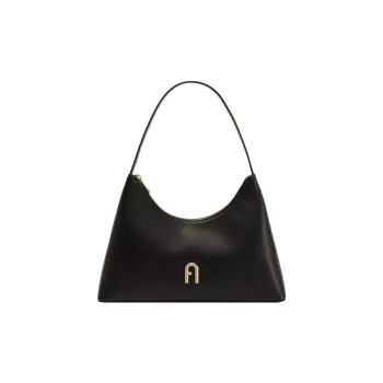 Furla Diamante Calfskin Handbag Shoulder Bag Women's Black