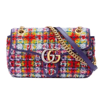 GUCCI Marmont Tweed Crossbody Bag Shoulder Bag Women's Multicolor