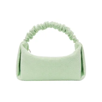 Alexander Wang Scrunchie Velour Handbag Small Size Women's Light Green