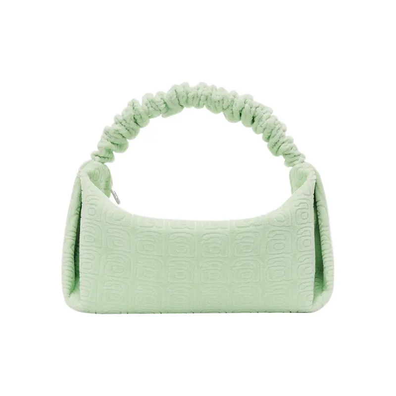 Alexander Wang Scrunchie Velour Handbag Small Size Women's Light Green-0