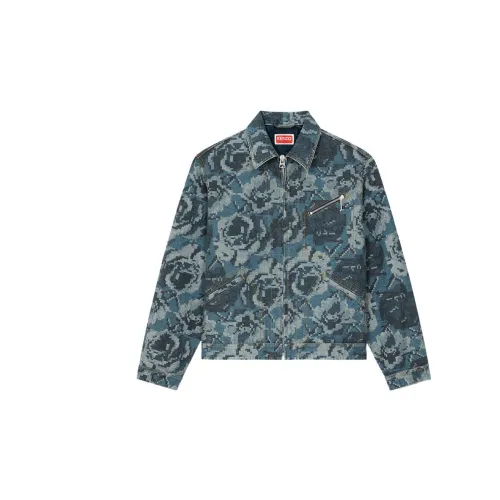 KENZO Pixels Denim Jackets Men Jasper