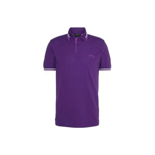 HUGO BOSS Polo Shirts Men Purple