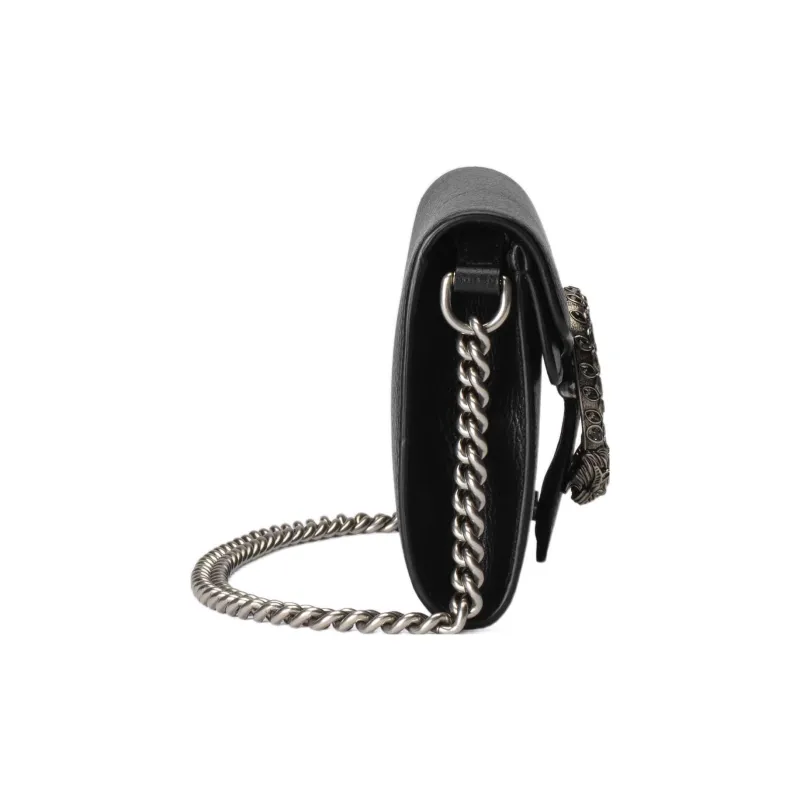 GUCCI Dionysus Leather Crossbody Bag Shoulder Bag Women's Black-4