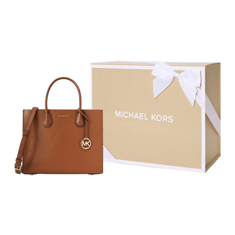 MICHAEL KORS Mercer Cow Split Leather Shoulder Bag Crossbody Bag Handbag Large Size Women's Leather Brown-4