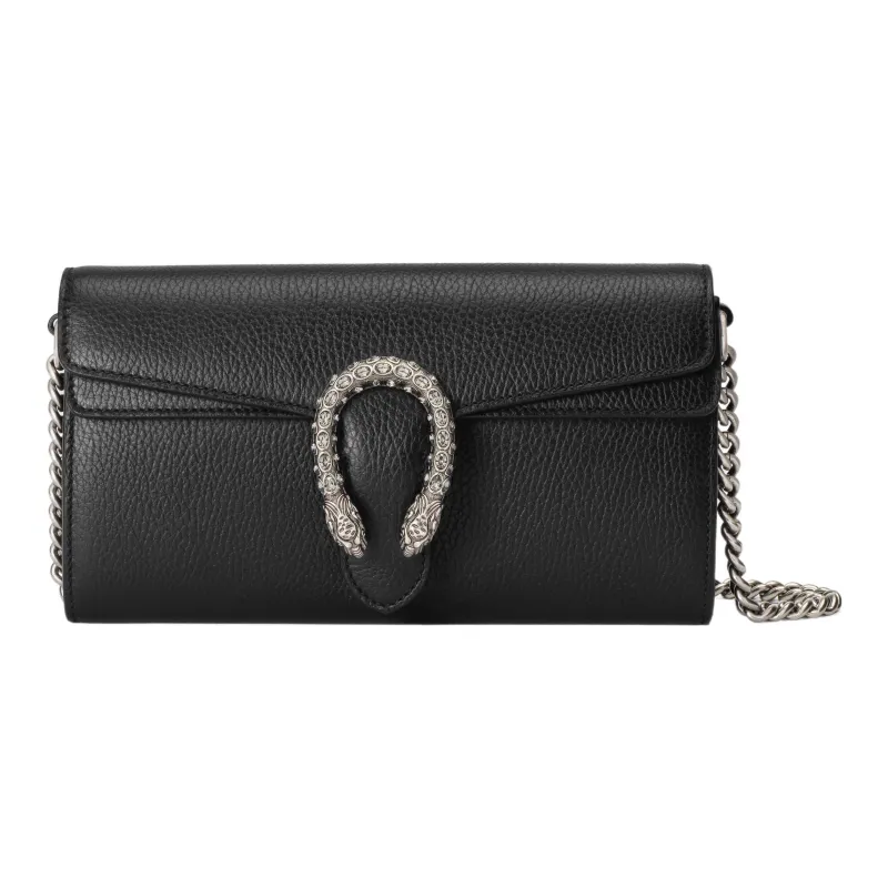 GUCCI Dionysus Leather Crossbody Bag Shoulder Bag Women's Black-0