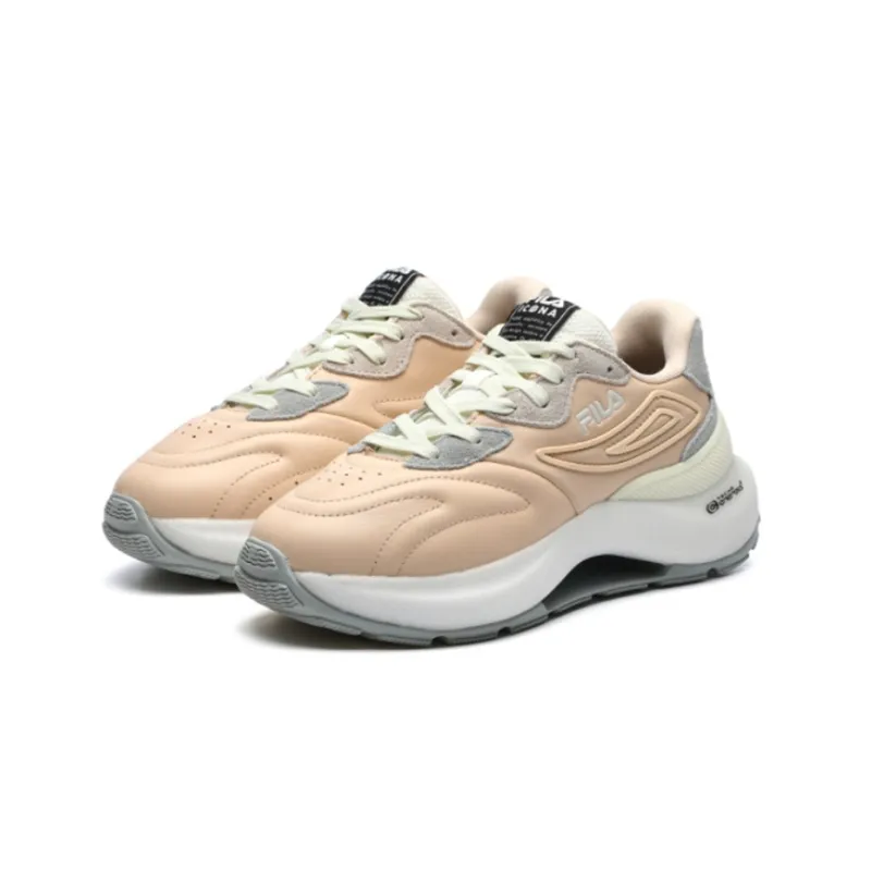 FILA Flusso Icona Anti Slip And Wear Resistant Coverage Low Top Casual Shoes Women's Nude Pink-2