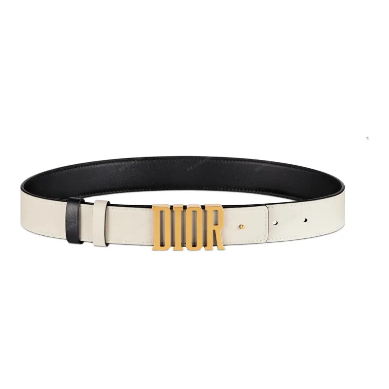 DIOR Logo Emblem Minimalist Style Versatile Smooth Buckle Women's Width 3cm-2