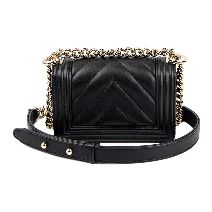 CHANEL 22SS Spring Summer Leboy Sheepskin One Shoulder Handbag, Crossbody Bag Mini Women's Black-2