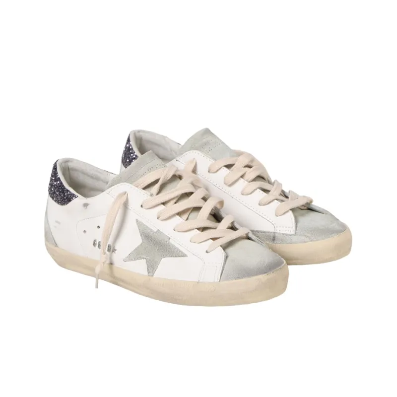 Golden Goose Super Star White Dark Grey Glitter Women's-2