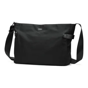 RIOREX Fabric Backpack Messenger Bag Shoulder Bag Crossbody Bag Unisex Black