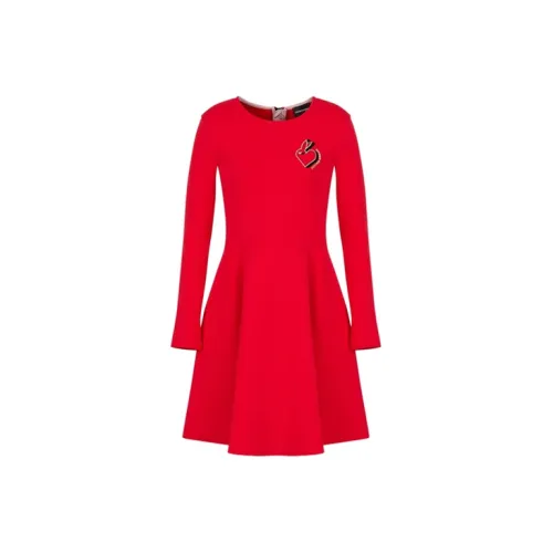 EMPORIO ARMANI SS23 Long-Sleeved Dresses Women's Red