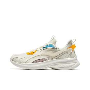 Erke Low Top Running Shoes Men's White Orange Yellow
