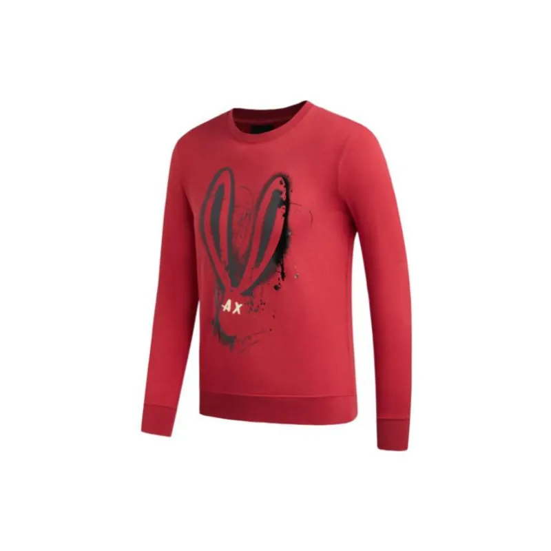 ARMANI EXCHANGE Year Of The Rabbit Sweatshirts Men Red-2