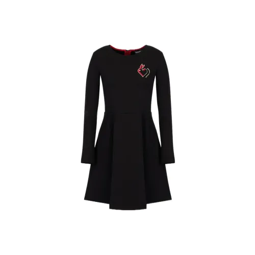 EMPORIO ARMANI SS23 Long-Sleeved Dresses Women's Black