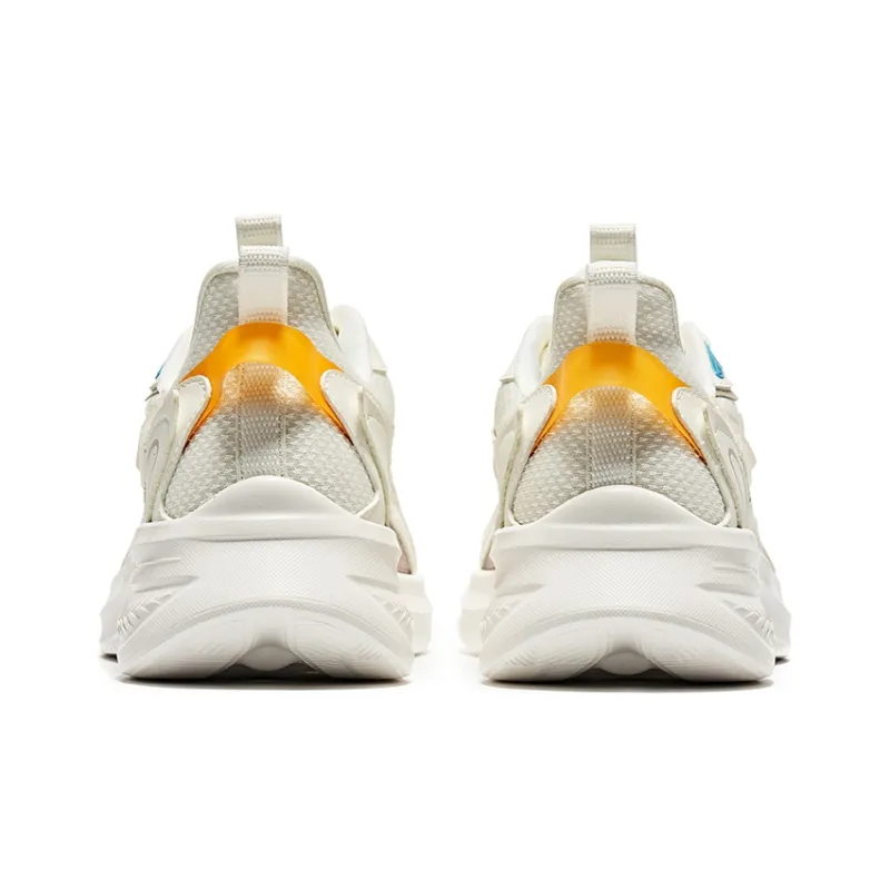 Erke Low Top Running Shoes Men's White Orange Yellow-3