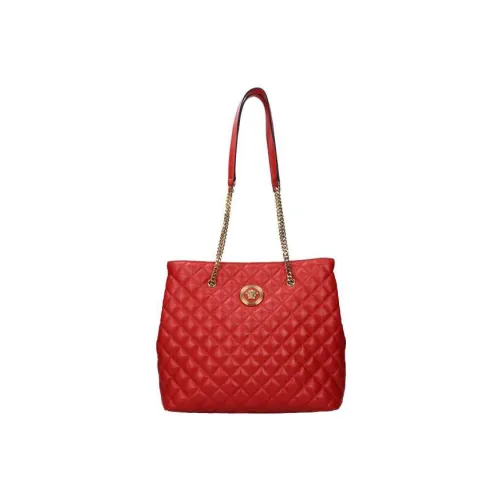 VERSACE Leather Tote Bag Shopping Bag Portable Crossbody Bag Shoulder Bag Women's Red