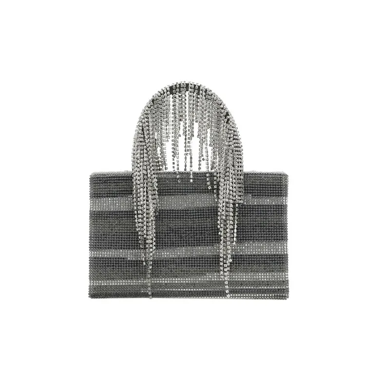 KARA Embellished Fringed Top Handle Bag-2