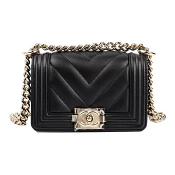 CHANEL 22SS Spring And Summer LEBOY Sheepskin Lipstick Bag Handbag Shoulder Bag Crossbody Bag Mini Women's Black