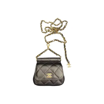 CHANEL 22K Autumn And Winter Caviar Calfskin Fanny Pack Women's Black